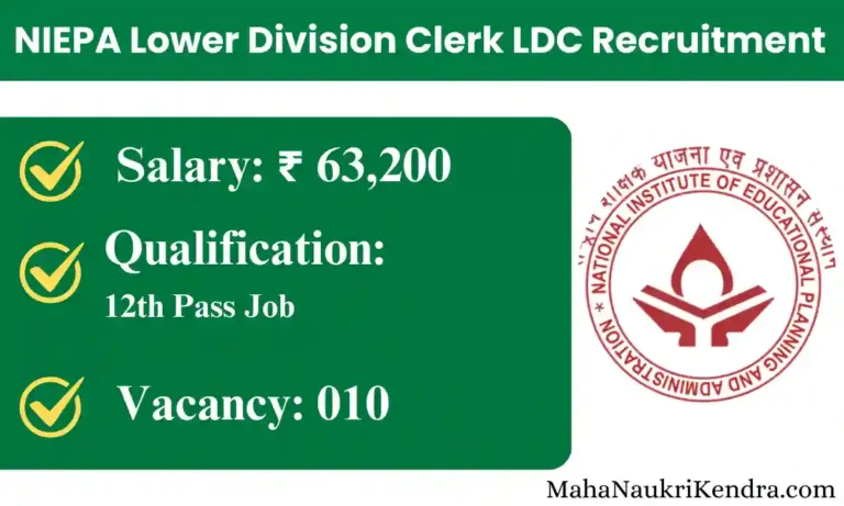 NIEPA Lower Division Clerk LDC Recruitment 2025 for 010 Vacancy